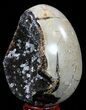 Septarian Dragon Egg Geode - Black Crystals #54551-2